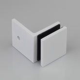 Frameless shower glass BRACKET SQUARE GLASS TO WALL 90 Degrees - Pearl White